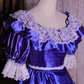 Blue square-neck floor-length ball gown with a cinched waist and slim fit; bridal gown R7294