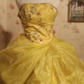 Yellow strapless fitted waist ball gown/bridal dress R7254