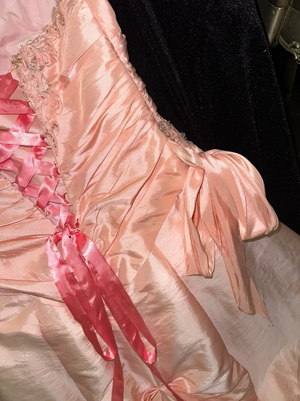 Light pink strapless fitted long ball gown R7021