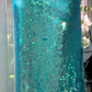 Lake blue strapless, fitted waist, sequined, bodycon long ball gown R7617
