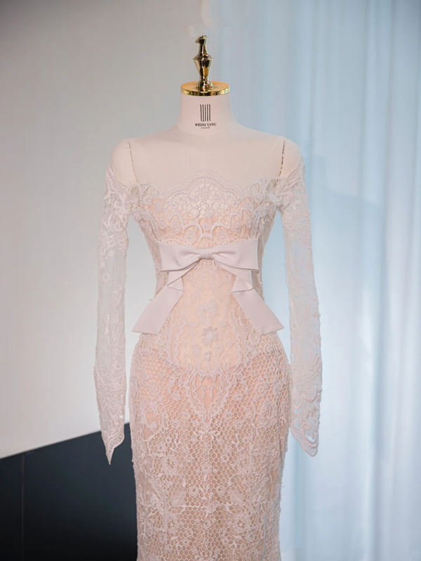 Light purple strapless fitted long ball gown, bridal dress R8988
