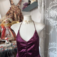 Fuchsia Spaghetti Strap Waist-Cinched Slim-Fit Full Skirt Short-Length Ball Gown R7420