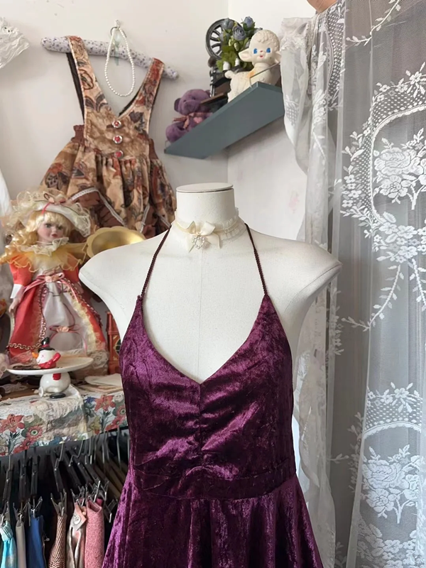 Fuchsia Spaghetti Strap Waist-Cinched Slim-Fit Full Skirt Short-Length Ball Gown R7420