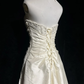 White tube top waist slim design pleated irregular mid-length skirt homecoming dress R4929