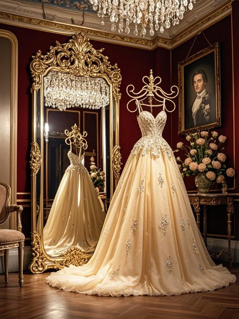 Apricot-colored halter-neck fitted waist slim beaded long elegant ball gown R7214