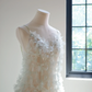 Light green halter-neck long elegant ball gown with fairy-like charm R8467