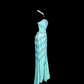 Light blue strapless beaded fitted long ball gown R6662