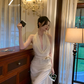 Apricot Halter Neck Waist-Cinched Fitted Floor-Length Elegant Prom Dress R7101