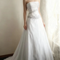 White strapless fitted waist long embroidered ball gown R6702