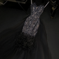 Black halter-neck fitted midi ball gown/bridal dress R8778