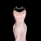 Light pink halter-neck fitted bodycon sexy ball gown R8111