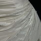 White tube top waist slim design pleated irregular mid-length skirt homecoming dress R4929