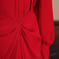Red halter-neck, fitted waist, backless, sexy long ball gown/bridal dress R8382