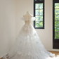 White off-the-shoulder fitted waist slim-fitting ball gown/bridal dress R8533
