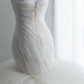 Off-white strapless fitted waist slim hip sexy long ball gown R8437