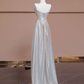 Light champagne-colored strapless fitted long ball gown, bridal dress R8349