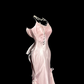 Light pink halter-neck fitted bodycon sexy ball gown R8111