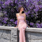 Charming purple sequin sexy waist tube top maxi prom dress, homecoming dress R3104
