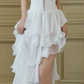 White elegant tube top waist slim irregular skirt short skirt homecoming dress R4723