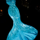 Blue halter-neck fitted fishtail long ball gown R6420
