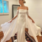 White off-the-shoulder fitted long sexy ball gown R8654