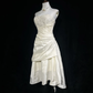 White tube top waist slim design pleated irregular mid-length skirt homecoming dress R4929