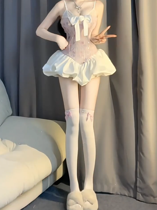 French style high-grade suspender dress for women summer sweet waist bud skirt R3143