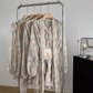 Long-sleeved V-neck puff sleeve chiffon yellow floral dress two-piece waisted short skirt R2022