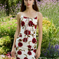 French retro rose floral suspender dress 2025 new style hip skirt R2717