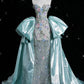Light blue tube top waist slim fishtail long dress elegant princess dress, prom dress R5306