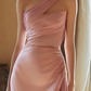 Slim Flowy Chiffon Bodycon Prom Gown ,Gentle Pink Maxi Evening Dress RS1998