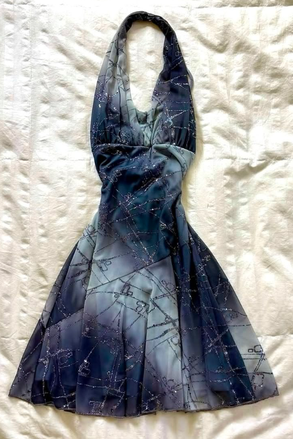 Halter Glitter Corset Homecoming Dress , Dreamy Starry Short Prom Dress Cocktail Dress RS2091
