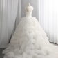 White strapless fitted waist slim-fitting ball gown/bridal dress R8438