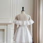 White halter waist lace skirt short skirt homecoming dress R5187