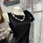 Black sleeveless satin fitted waist fishtail skirt maxi ball gown R6143