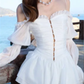 White one-shoulder slim waist sexy short skirt homecoming dress R4563