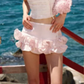 Pink tube top hip sexy short skirt suit homecoming dress R4523