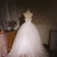 White strapless fitted waist ball gown/bridal dress R7255