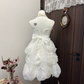 White suspenders waist puffy cloud skirt cute beautiful short skirt homecoming dress R4321