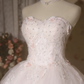 White strapless fitted waist ball gown/bridal dress R7255