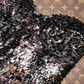 Black halter-neck sequined fitted pink tiered skirt short ball gown R6982