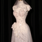 White strapless, fitted waist, bodycon skirt, long ball gown, bridal dress R8929