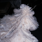 White strapless, fitted waist, full skirt, long ball gown, bridal dress R8749