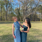 Navy blue suspender waist slim sexy long skirt prom dress R6104