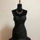 Black strapless fitted long elegant ball gown R8686