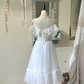 White strapless one-shoulder waist slim long skirt homecoming dress R4361