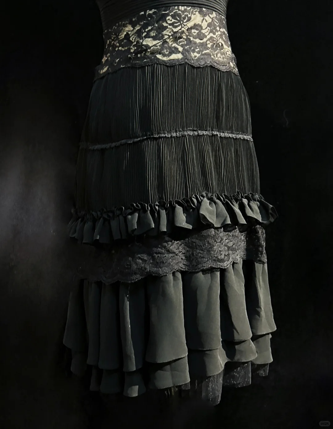 Black suspender waist cake skirt mid-length skirt homecoming dress R4930