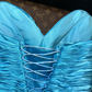 Blue strapless, fitted, bodycon mermaid long ball gown R7022