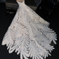 White floral halter-neck fitted long ball gown/bridal dress R8779