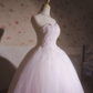 White strapless fitted waist ball gown/bridal dress R7255